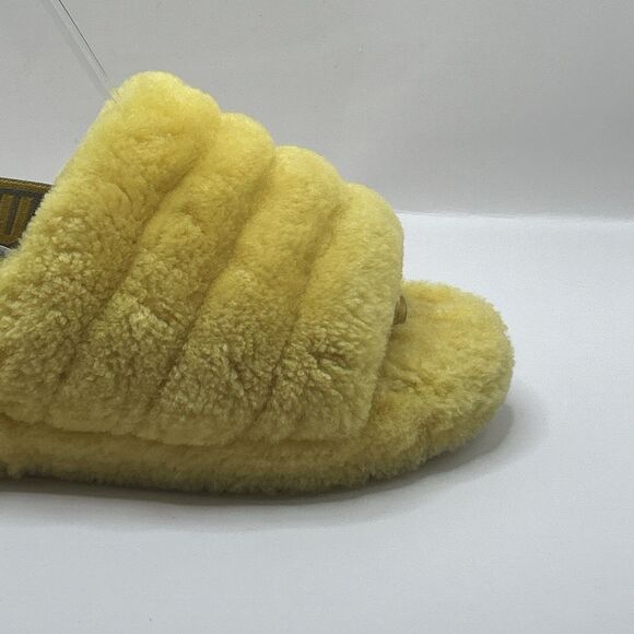 UGG Kids Fluff Yeah Slide Slippers Yellow Sheepskin Youth Size 13 1098494K - Picture 5 of 16